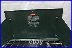 Vintage 1990 Coleman Model 413H Green Dual 2 Burner Gas Camping Stove W Box