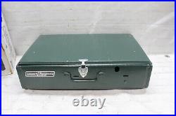 Vintage 1990 Coleman Model 413H Green Dual 2 Burner Gas Camping Stove W Box