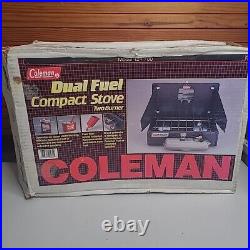 Vintage 1993 Coleman Dual Fuel 2 Burner Stove Model 424-700G USA Original Box