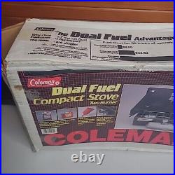 Vintage 1993 Coleman Dual Fuel 2 Burner Stove Model 424-700G USA Original Box