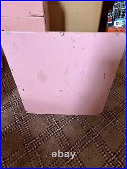 Vintage 50s Wolverine Tin Pink Toy Kitchen Set Fridge Stove Sink Washing Machine