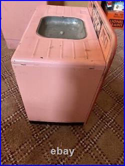 Vintage 50s Wolverine Tin Pink Toy Kitchen Set Fridge Stove Sink Washing Machine