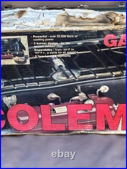 Vintage 80s Coleman 426E Three 3 Burner Camp Stove Used Once