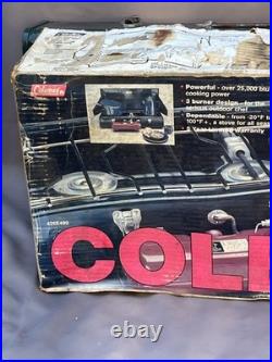 Vintage 80s Coleman 426E Three 3 Burner Camp Stove Used Once