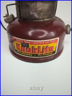 Vintage AGM Kooklite KL-2 Lantern/Stove Missing Cooker Top Untested
