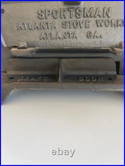 Vintage Atlanta Stove Works Sportsman Cast Iron Hibachi Grill Portable BBQ NEW