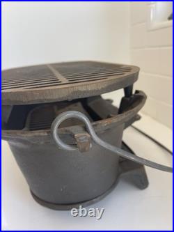 Vintage Atlanta Stove Works Sportsman Cast Iron Hibachi Grill Portable BBQ NEW