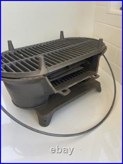 Vintage Atlanta Stove Works Sportsman Cast Iron Hibachi Grill Portable BBQ NEW
