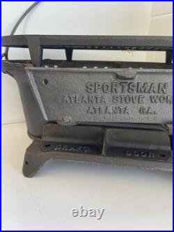 Vintage Atlanta Stove Works Sportsman Cast Iron Hibachi Grill Portable BBQ NEW
