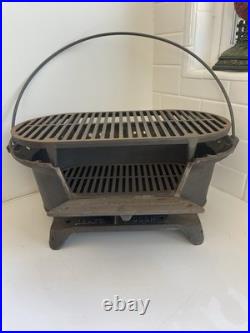 Vintage Atlanta Stove Works Sportsman Cast Iron Hibachi Grill Portable BBQ NEW