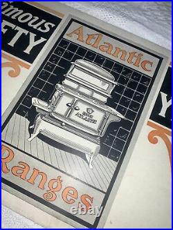 Vintage Atlantic Range Stove -cardboard Poster- 21x13 Famous For 50 Years