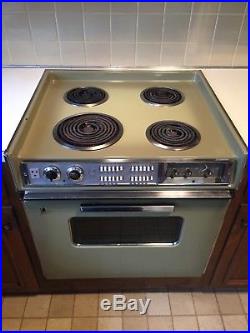 Vintage Avocado Green General Electric(GE) Stove with Hood Vent