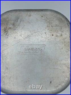 Vintage COLEMAN 502 single burner camp stove aluminum case 5/83 TESTED WORKS