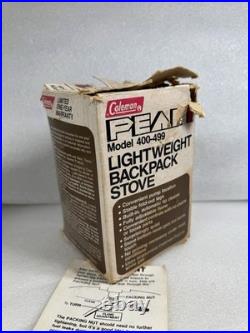 Vintage COLEMAN PEAK 1 Camp Stove 400-499 Backpack Made in USA New Old Stock