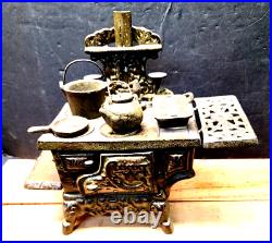 Vintage CRESCENT Cast Iron stove with accessories