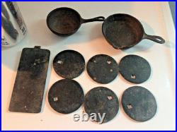 Vintage Cast Iron Toy ACME Stove salesman sample 6 Burners, Large 13 Long, PANS