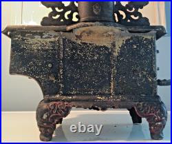 Vintage Cast Iron Toy ACME Stove salesman sample 6 Burners, Large 13 Long, PANS
