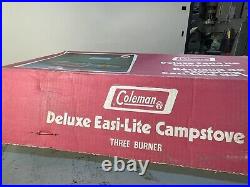 Vintage Coleman 15k BTU 433A 3-Burner Camp Stove 100% Perfect, With Original Box