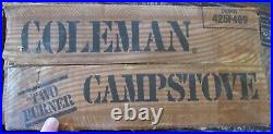 Vintage Coleman 2 Burner Camp Stove Model 425 F 499 Never Fired / Not used
