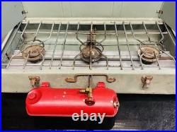 Vintage Coleman 3 Burner Green Gas Camp Stove