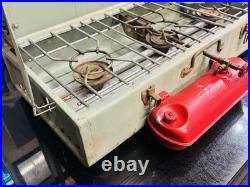 Vintage Coleman 3 Burner Green Gas Camp Stove