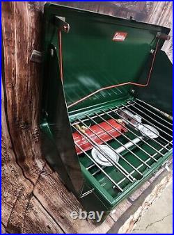 Vintage Coleman 413F 2-Burner Camp Stove 1962-1964, Nice, Works Great, Refreshed