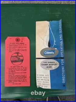 Vintage Coleman 413 E Two Burner Camp Stove With Original Box
