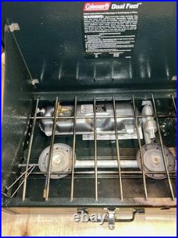 Vintage Coleman 424 Dual Fuel Camp Stove 2 Burner Camping Hunting RARE