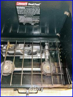Vintage Coleman 424 Dual Fuel Camp Stove 2 Burner Camping Hunting RARE