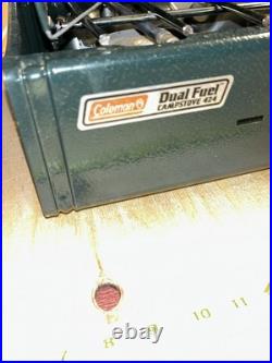 Vintage Coleman 424 Dual Fuel Camp Stove 2 Burner Camping Hunting RARE