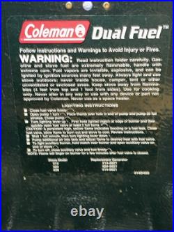 Vintage Coleman 424 Dual Fuel Camp Stove 2 Burner Camping Hunting RARE