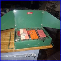 Vintage Coleman 425B Stove 2 Burner With original box and Owner's manual paper