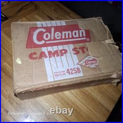 Vintage Coleman 425B Stove 2 Burner With original box and Owner's manual paper