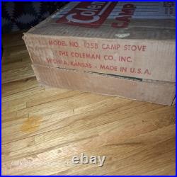 Vintage Coleman 425B Stove 2 Burner With original box and Owner's manual paper