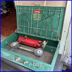 Vintage Coleman 425E499 Dual Burner Camp Stove Wichita, Kansas Made in USA