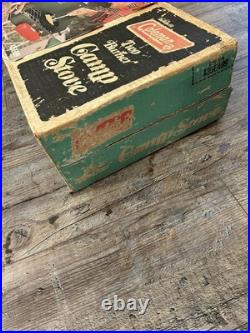 Vintage Coleman 425E499 Two Burner Camp Stove Fuel Gas Red Tank New in Box