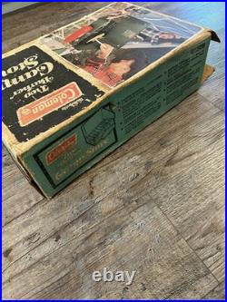 Vintage Coleman 425E499 Two Burner Camp Stove Fuel Gas Red Tank New in Box