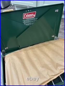 Vintage Coleman 425E499 Two Burner Camp Stove Fuel Gas Red Tank New in Box