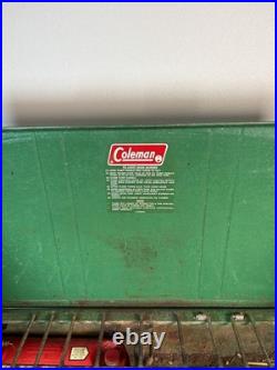 Vintage Coleman 426D 3 Burner Liquid Fuel Camp Stove Suitcase Green Made in USA