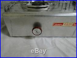 Vintage Coleman Aluminum Two Burner Picnic Stove Model 5409 with Box & Backsplash