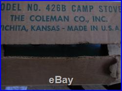 Vintage Coleman Green 3 Burner Camp Stove Fuel Tank Model 426B 426 USA