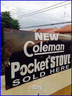 Vintage Coleman Lantern Stove Sign Vintage Used Coleman Pocket Stove Dealer Sign