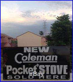Vintage Coleman Lantern Stove Sign Vintage Used Coleman Pocket Stove Dealer Sign