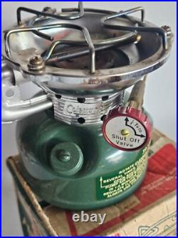Vintage Coleman Sportster Camp Stove Model 502-700 Green Gas with Original Box