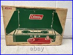 Vintage Coleman Two Burner Camp Stove 425E499 BRAND NEW UNFIRED With Box