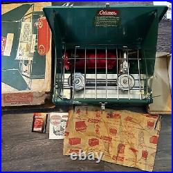 Vintage Coleman Two Burner Camp Stove 425E499 BRAND NEW UNFIRED With Box + Papers