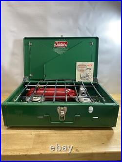 Vintage Coleman Two Burner Camp Stove 425E499 With Box & Manual 1970s