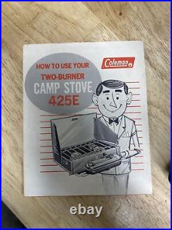 Vintage Coleman Two Burner Camp Stove 425E499 With Box & Manual 1970s