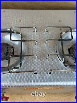 Vintage Coleman Two Burner Picnic Stove 5409 Aluminum LP Gas Works Manual & Box Vintage Coleman Two Burner Picnic Stove 5409 Aluminum LP Gas Works Manual & Box