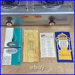 Vintage Coleman Two Burner Picnic Stove 5409 Aluminum LP Gas Works Manual & Box Vintage Coleman Two Burner Picnic Stove 5409 Aluminum LP Gas Works Manual & Box